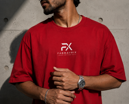 Wrapped Alive Oversized T-Shirt – Red | FABMAVRIX