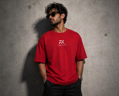 Wrapped Alive Oversized T-Shirt – Red | FABMAVRIX